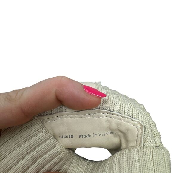 Dolce Vita CLEAR Linza Ivory Leather Chelsea Ankle Booties Chunky Y2K Womens 10 - Picture 8 of 8